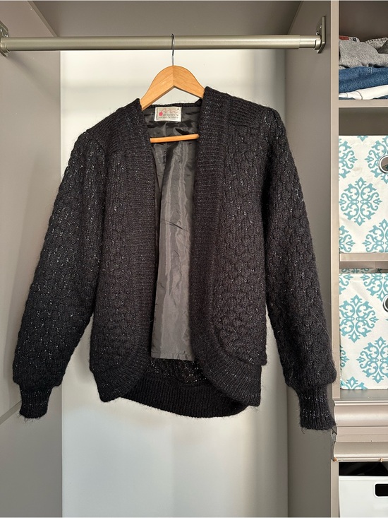 John Lewis Sweaters - Metallic Black Open-Front Women’s Cardigan Sweater jacket